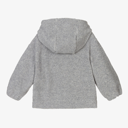 فندي-توب هودي فليس مزيج صوف لون رمادي للأولاد | Childrensalon Outlet