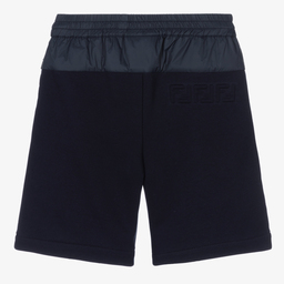 Fendi-Boys Navy Blue Jersey Shorts | Childrensalon Outlet