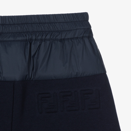 Fendi-Boys Navy Blue Jersey Shorts | Childrensalon Outlet