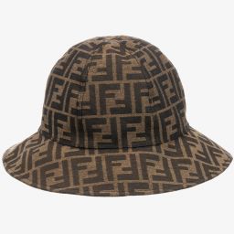 Fendi-Brown FF Logo Hat | Childrensalon Outlet