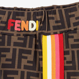 Fendi-Коричневые легинсы с принтом | Childrensalon Outlet