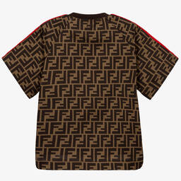 Fendi-Brown FF Logo T-Shirt  | Childrensalon Outlet