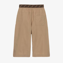 Fendi-Girls Beige Wide Leg Trousers | Childrensalon Outlet
