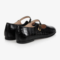 فندي-Girls Black Leather Shoes | Childrensalon Outlet
