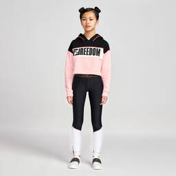 Fendi-Girls Black & Pink Hoodie | Childrensalon Outlet