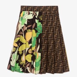 Fendi-Girls Patchwork Logo Skirt  | Childrensalon Outlet