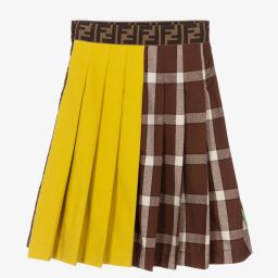 Fendi-Girls Patchwork Logo Skirt  | Childrensalon Outlet