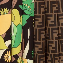 Fendi-Girls Patchwork Logo Skirt  | Childrensalon Outlet