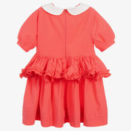 Fendi-Girls Pink Cotton Dress | Childrensalon Outlet