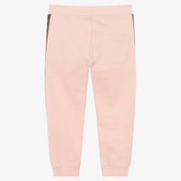 Fendi-Girls Pink Cotton Logo Joggers | Childrensalon Outlet
