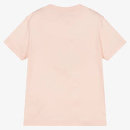 فندي-Girls Pink Cotton Logo T-Shirt  | Childrensalon Outlet