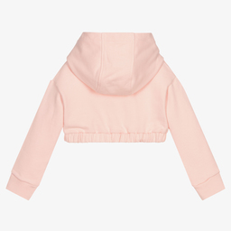 Fendi-Girls Pink Cropped Hoodie | Childrensalon Outlet