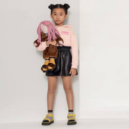Fendi-Girls Pink Cropped Hoodie | Childrensalon Outlet