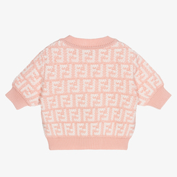 Fendi-Розовая трикотажная футболка FF для девочек | Childrensalon Outlet