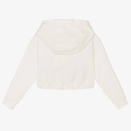 Fendi-Белая укороченная худи для девочек | Childrensalon Outlet