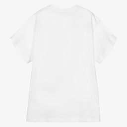 Fendi-Girls White Logo T-Shirt Dress | Childrensalon Outlet