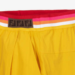 Fendi-Желтые широкие брюки для девочек | Childrensalon Outlet