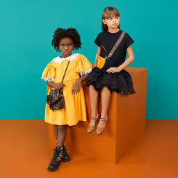 Fendi-Girls Yellow Wool & Lace Dress | Childrensalon Outlet