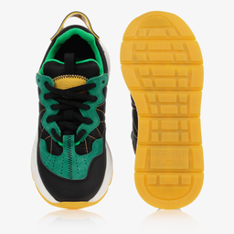 Fendi-Green & Black FF Logo Trainers | Childrensalon Outlet