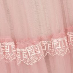 Fendi-Grey Jersey & Pink Tulle Top | Childrensalon Outlet