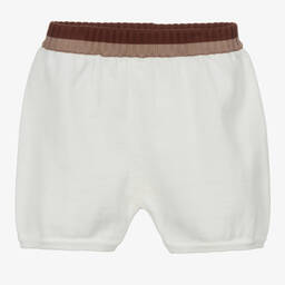 Fendi-Ivory Cotton Knit Baby Shorts | Childrensalon Outlet