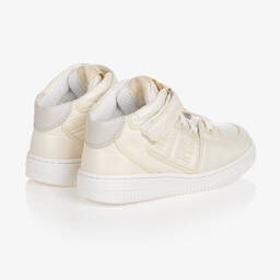 Fendi-Высокие кремовые кроссовки из искусственной кожи | Childrensalon Outlet