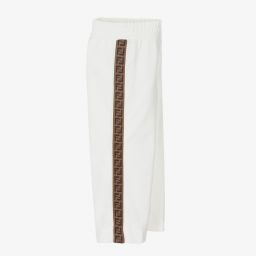 Fendi-Ivory FF Logo Popper Trousers | Childrensalon Outlet