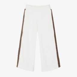 Fendi-Ivory FF Logo Popper Trousers | Childrensalon Outlet