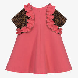 Fendi-Pink & Brown FF Baby Dress | Childrensalon Outlet