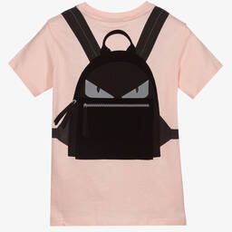 Fendi-Pink Cotton Backpack T-Shirt | Childrensalon Outlet