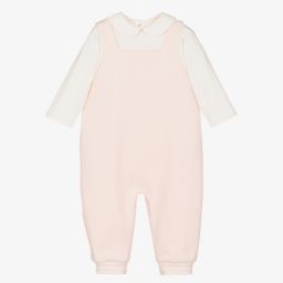 Fendi-Pink Cotton Dungaree Set | Childrensalon Outlet