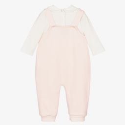 Fendi-Pink Cotton Dungaree Set | Childrensalon Outlet