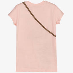 Fendi-Pink Cotton FF Bag T-Shirt | Childrensalon Outlet