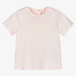 Fendi-Розовая хлопковая футболка для малышей | Childrensalon Outlet
