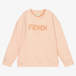 Fendi-Pink Cotton Logo Sweatshirt | Childrensalon Outlet