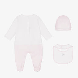 Fendi-Pink Logo Baby Grow Gift Set | Childrensalon Outlet