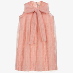 Fendi-Pink Pleated Tulle Dress | Childrensalon Outlet