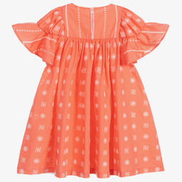 Fendi-Pink & White Cotton Dress | Childrensalon Outlet