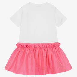 Fendi-Pink & White Cotton FF Logo Dress | Childrensalon Outlet