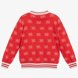 Fendi-Red Cotton & Cashmere Sweater | Childrensalon Outlet