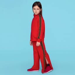 Fendi-Red 'FF' Logo Popper Trousers | Childrensalon Outlet