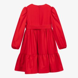 Fendi-Red Wool FF Logo Dress  | Childrensalon Outlet