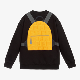 Fendi-Teen Black Backpack Sweatshirt | Childrensalon Outlet