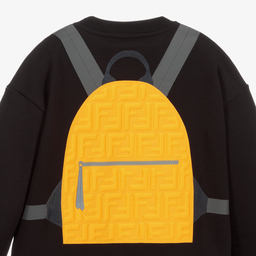 Fendi-Teen Black Backpack Sweatshirt | Childrensalon Outlet