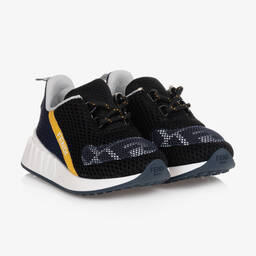 Fendi-Teen Black & Blue FF Logo Trainers | Childrensalon Outlet