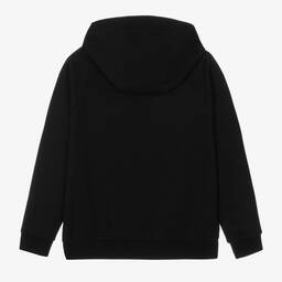 Fendi-Teen Black Cotton FF Logo Hoodie | Childrensalon Outlet