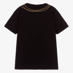 Fendi-Черная хлопковая футболка для подростков | Childrensalon Outlet