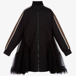 Fendi-Черное платье с логотипом FF для подростков | Childrensalon Outlet