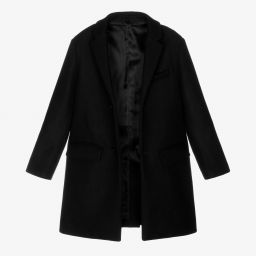 Fendi-Teen Black FF Logo Wool Coat | Childrensalon Outlet