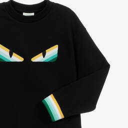 فندي-سويتشيرت تينز قطن لون أسود | Childrensalon Outlet